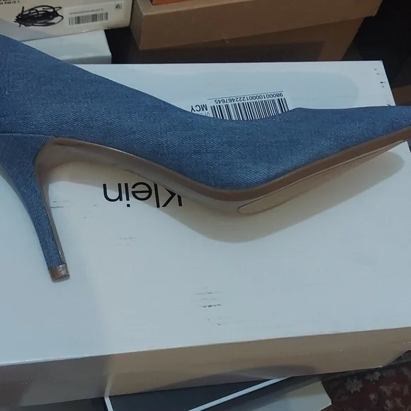 Calvin Klein Blue Denim Heels - Picture 3 of 6